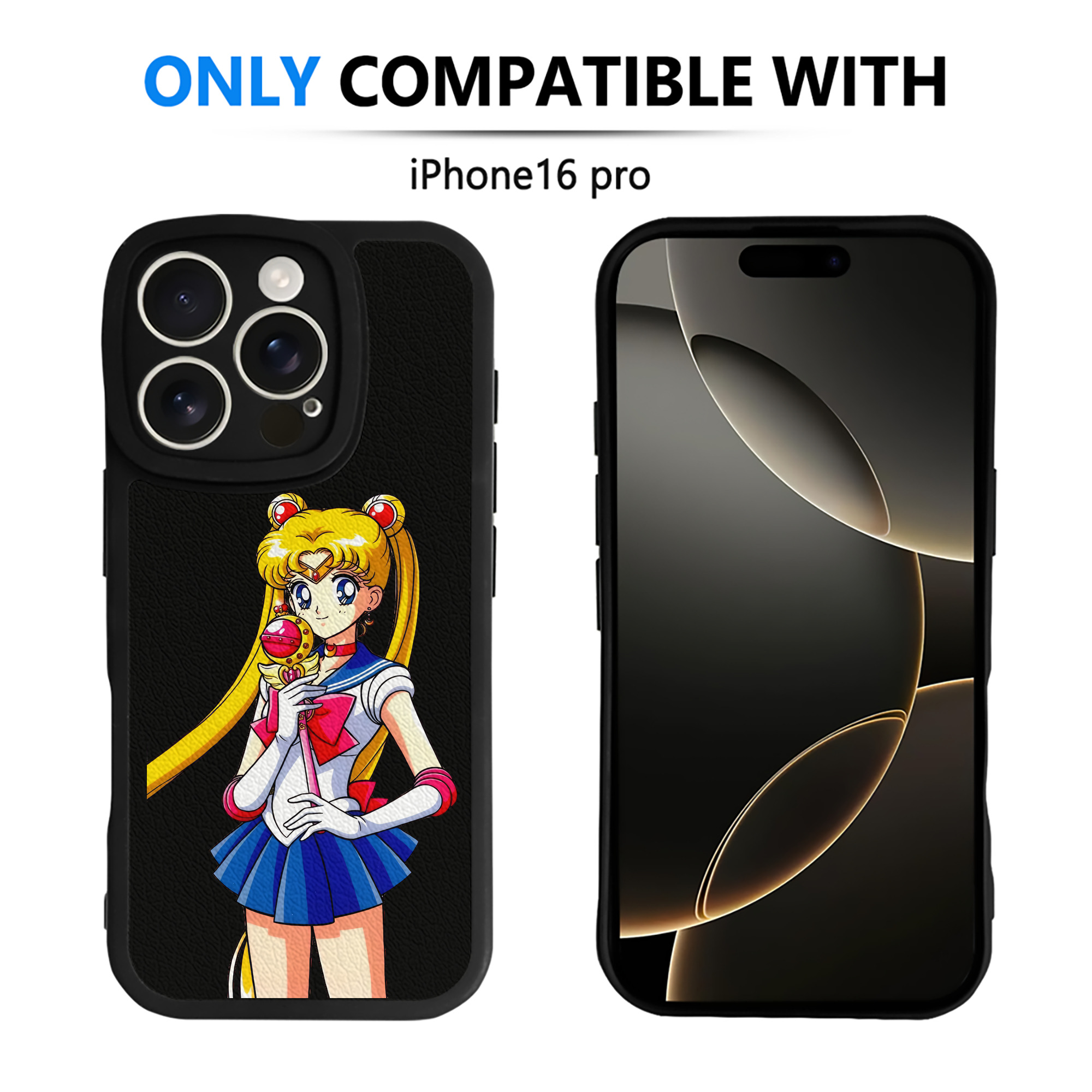 （画像用） 美少女戦士セーラームーン 月野 うさぎ つきの うさぎ Sailor Moon Tsukino Usagi 【iPhone 16シリーズ対応】シリコンスマホケース（レザー調） 材質：シリコン